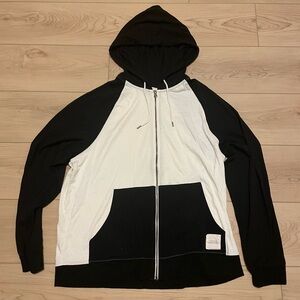 Five Four lightweight hoodie black/off-white zip-up, size men’s large